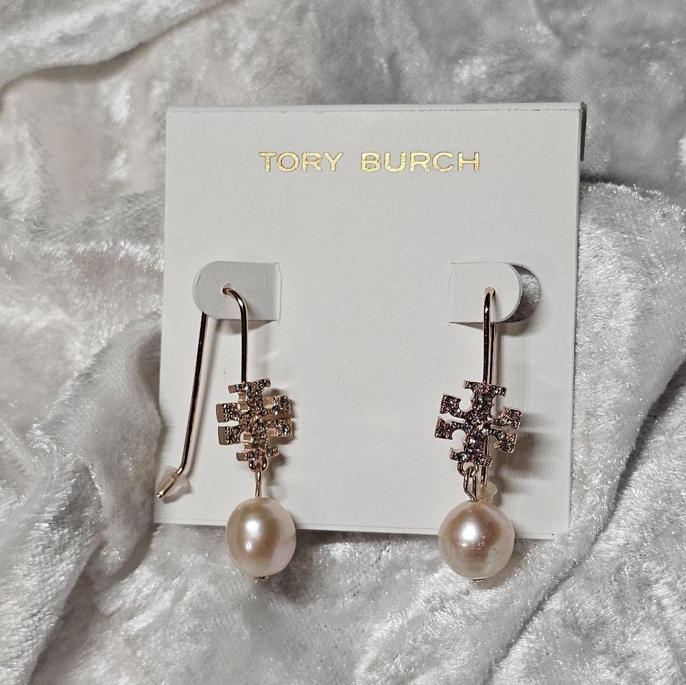 NWOT Toryburch ROSEGOLD Drop earrings - Picture 3 of 4
